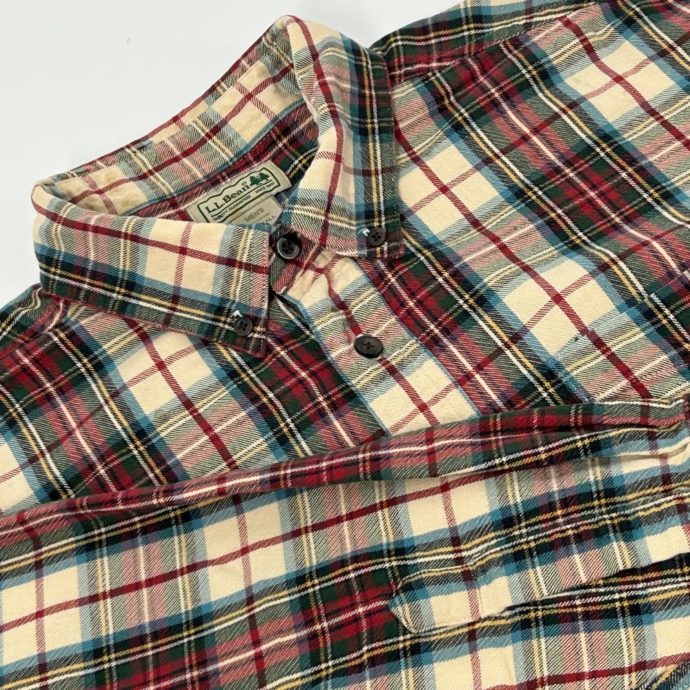 L.L. Bean Flannel Shirt Mens XL Tall Multi Color‎ Plaid Button Down Outdoors